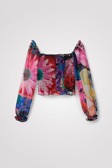 DESIGUAL Къса флорална блуза Жени