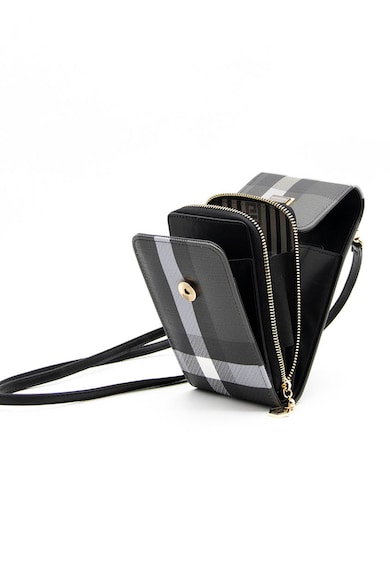 Silver&Polo Карирана чанта през рамо, за телефон, Бяла, Черна Жени