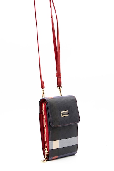 Silver&Polo Чанта през рамо за телефон на каре Жени