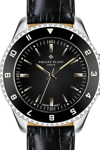 Philipp Blanc Часовник с кожена каишка с шагрен Мъже