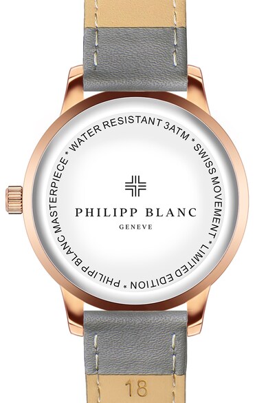 Philipp Blanc Унисекс часовник с кожена каишка с шагрен Жени
