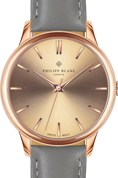 Philipp Blanc Унисекс часовник с кожена каишка с шагрен Жени