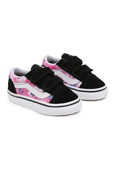 Vans Old Skool tépőzáras cipő kontrasztos részletekkel Lány