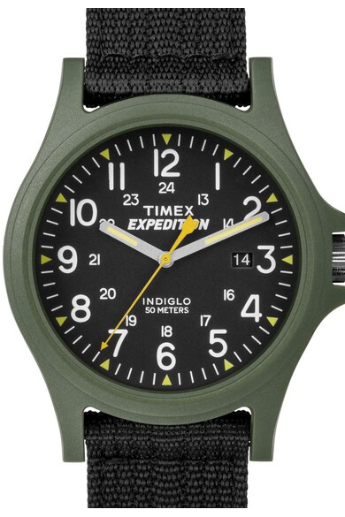 Timex Ceas negru cu verde militar Acadia Barbati