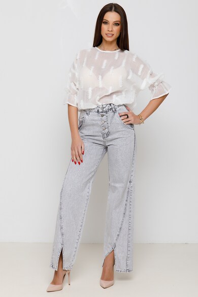 Marie Ollie Concept Полупрозрачна блуза със среднодълги ръкави Жени