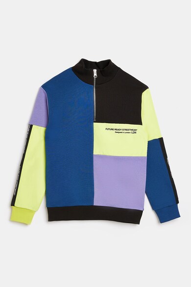 Bluza sport cu model colorblock si fenta cu fermoar RIVER ISLAND ...