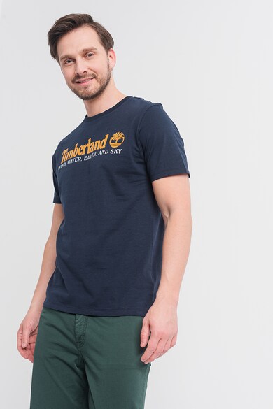 Timberland Tricou de bumbac cu decolteu la baza gatului si imprimeu logo Barbati