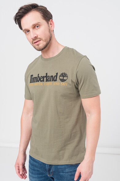 Timberland Tricou de bumbac cu decolteu la baza gatului si imprimeu logo Barbati