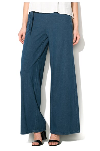 Silvian Heach Denim Fusta-pantalon maxi albastra din denim Femei