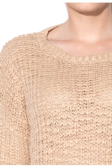 NEW LOOK Pulover in doua nuante de bej tricotat cu perforatii Femei