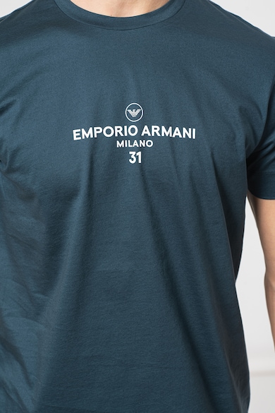 Emporio Armani Тениска с овално деколте и лого Мъже