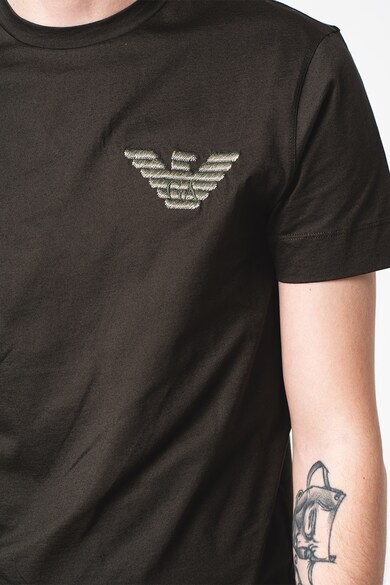 Emporio Armani Тениска с овално деколте и бродирано лого Мъже