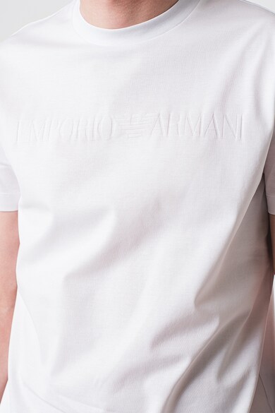 Emporio Armani Памучна тениска с релефно лого Мъже