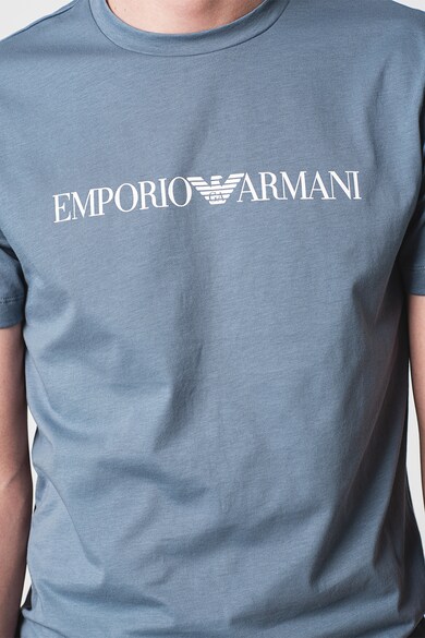 Emporio Armani Tricou cu imprimeu logo contrastant si decolteu la baza gatului Barbati
