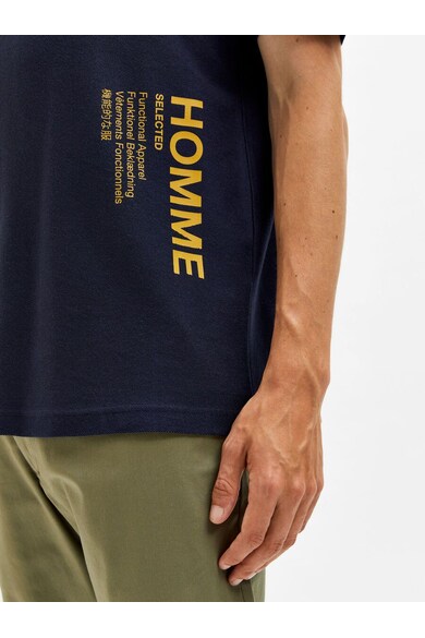 Selected Homme Тениска с органичен памук с лого Мъже