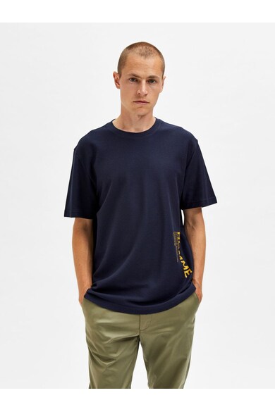 Selected Homme Тениска с органичен памук с лого Мъже