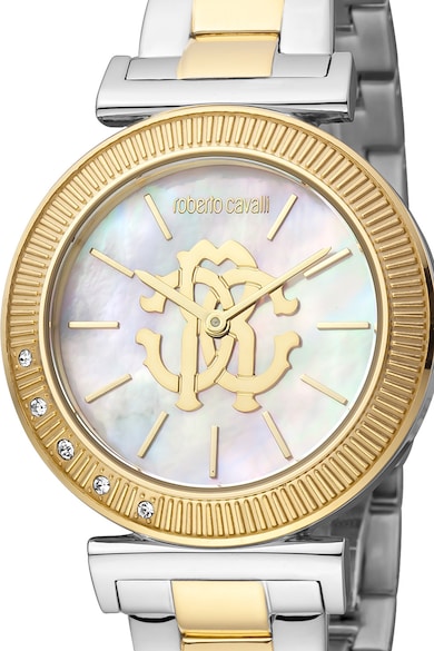 Roberto Cavalli Иноксов двуцветен часовник с кристали Жени