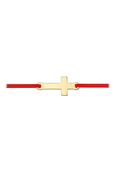 iNGRiKO Bratara ajustabila cu talisman in forma de cruce, din aur de 14K Fete