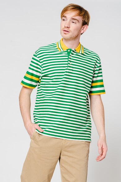 Gant Tricou polo cu model in dungi si maneci cazute Barbati