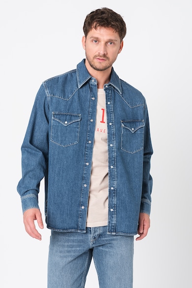 Gant Camasa de denim cu buzunare pe piept si guler ascutit Barbati