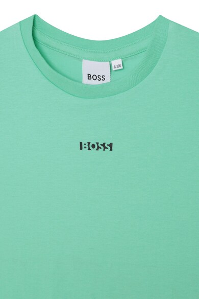 BOSS Kidswear Тениска с лого и овално деколте Момчета