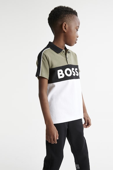 BOSS Kidswear Вталена тениска с яка Момчета