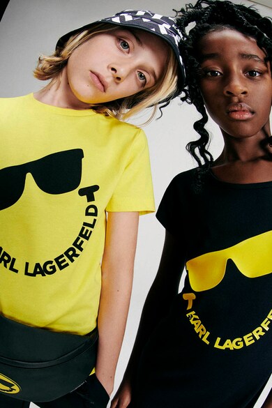 KARL LAGERFELD KIDS Тениска с овално деколте и контрастна щампа Момчета