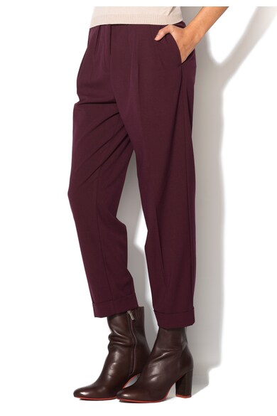 United Colors of Benetton Pantaloni rosu Bordeaux cu terminatie rasucita Femei