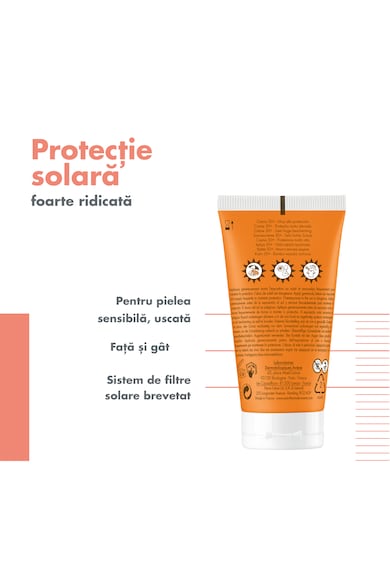 Avene Crema de fata cu protectie solara  SPF 50+ TRIASORB, pentru ten sensibil, 50 ml Femei