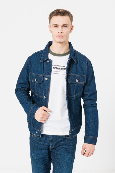 Diesel Jacheta de denim cu cusaturi contrastante D-Barcy Barbati