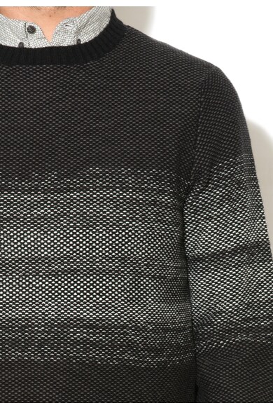 BLEND Pulover slim fit negru cu gri din amestec de lana Barbati