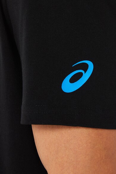 Asics Tricou cu decolteu la baza gatului si imprimeu logo contrastant, pentru antrenament Barbati