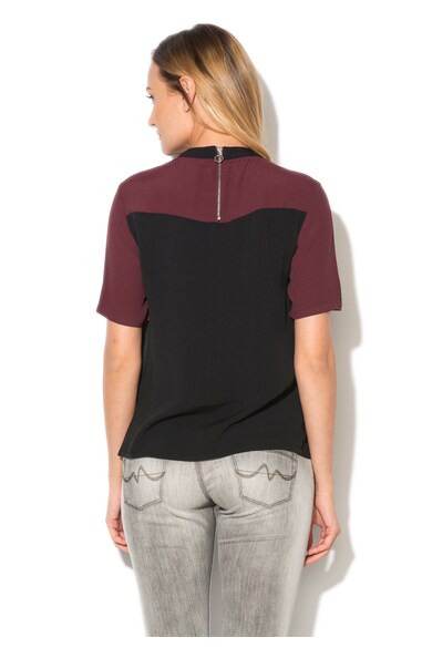 NEW LOOK Bluza rosu Bordeaux cu negru cu maneci scurte Femei