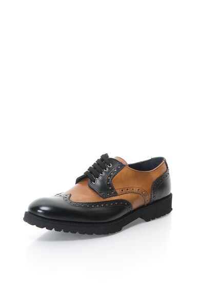 Zee Lane Collection Pantofi Brogue maro cu negru de piele Barbati