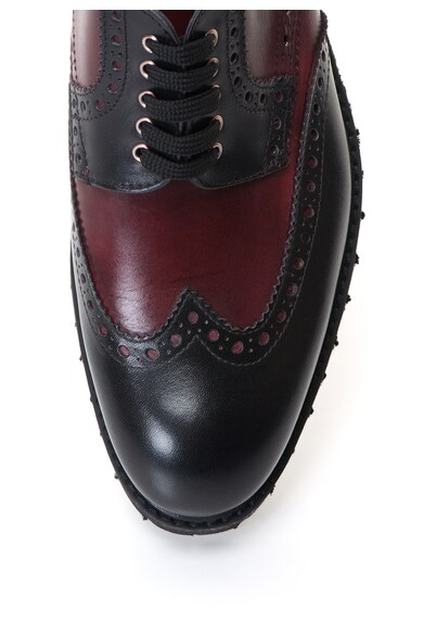 Zee Lane Collection Pantofi Brogue rosu Bordeaux cu negru de piele Barbati