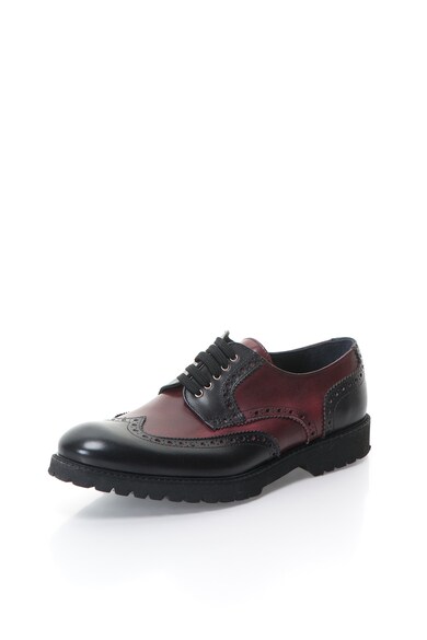 Zee Lane Collection Pantofi Brogue rosu Bordeaux cu negru de piele Barbati