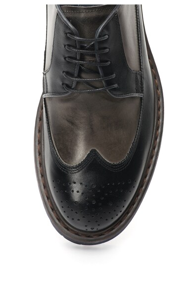 Zee Lane Pantofi Brogue negru cu gri inchis de piele Lantac Barbati