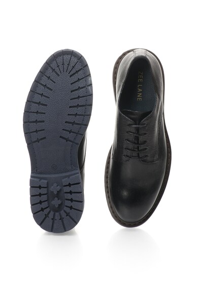 Zee Lane Черни кожени обувки с релефни детайли Мъже