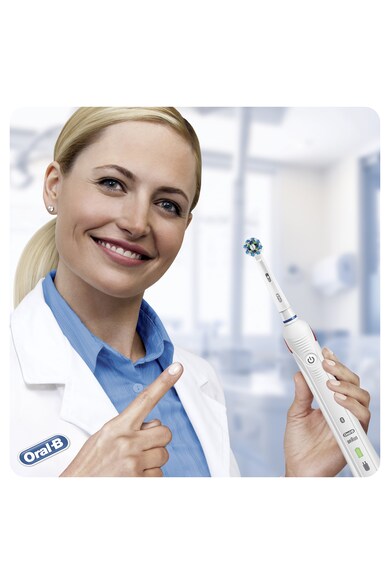 Oral-B Periuta de dinti electrica  Smart 4 4000 Cross Action, 40000 pulsatii/min, 8800 oscilatii/min, Curatare 3D, 3 programe, 2 capete, Bluetooth Femei