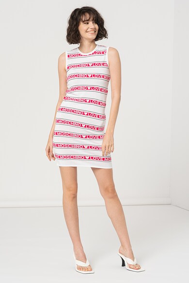 Love Moschino Szűkített logómintás miniruha női