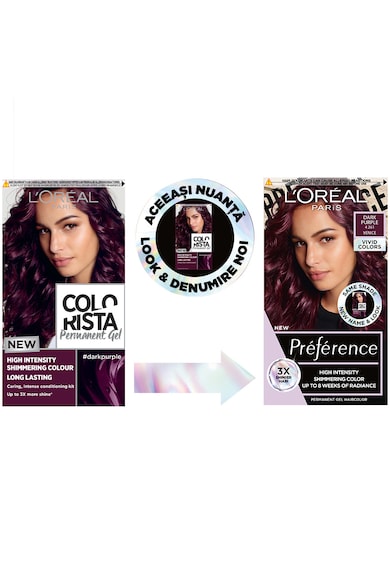 L'Oreal Paris Перманентна боя за коса с амоняк  Preference Vivid Colours 4.261 Dark Purple, 204 мл Жени