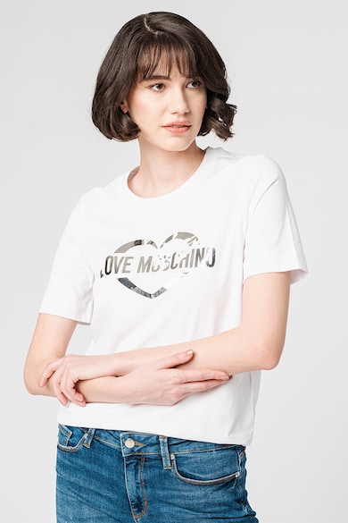 Love Moschino Тениска от памук с лого Жени