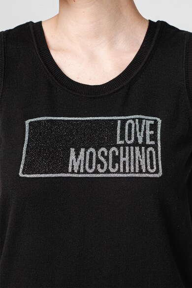 Love Moschino Фино плетена рокля с лого Жени