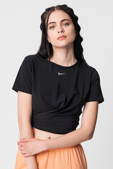 Nike Tricou crop cu model rasucit, pentru antrenament One Luxe Femei