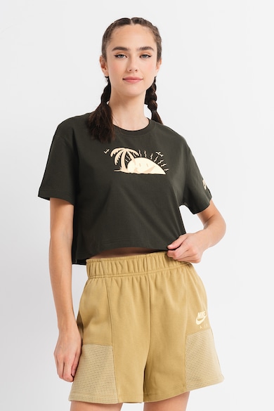 Nike Laza fazonú mintás crop póló női