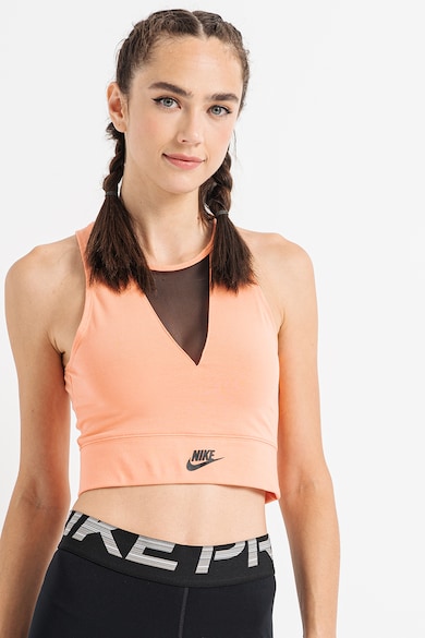 Nike Къс топ Sportswear с полупрозразни зони Жени
