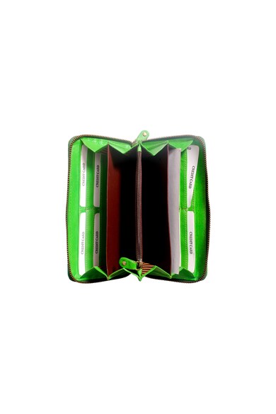Niarvi Дамски портфейл  Venus Greens, Ръчно рисувана кожа, Многоцветна Жени