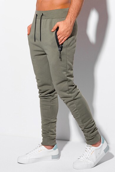 Deduct official Inhibit Pantaloni sport skinny cu buzunare cu fermoar EDOTI (P1110-DARK-OLIVE) | Fashion  Days