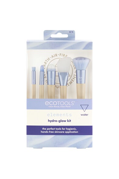 Eco Tools Комплект 5 четки за грим  Elements Collection Hydro-Glow Kit, Бежов/Син Жени