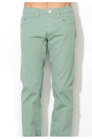 GAS Pantaloni verde celadon cu textura striata Mitch Barbati